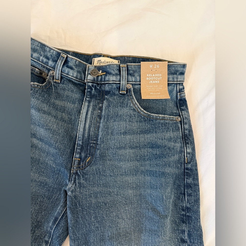 NWT Madewell High-Rise Relaxed Bootcut Jeans Medium Blue Wash